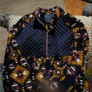 Women Simply Southern Sherpa Fleece Pullover Half Snap Button Warm Jacket XL